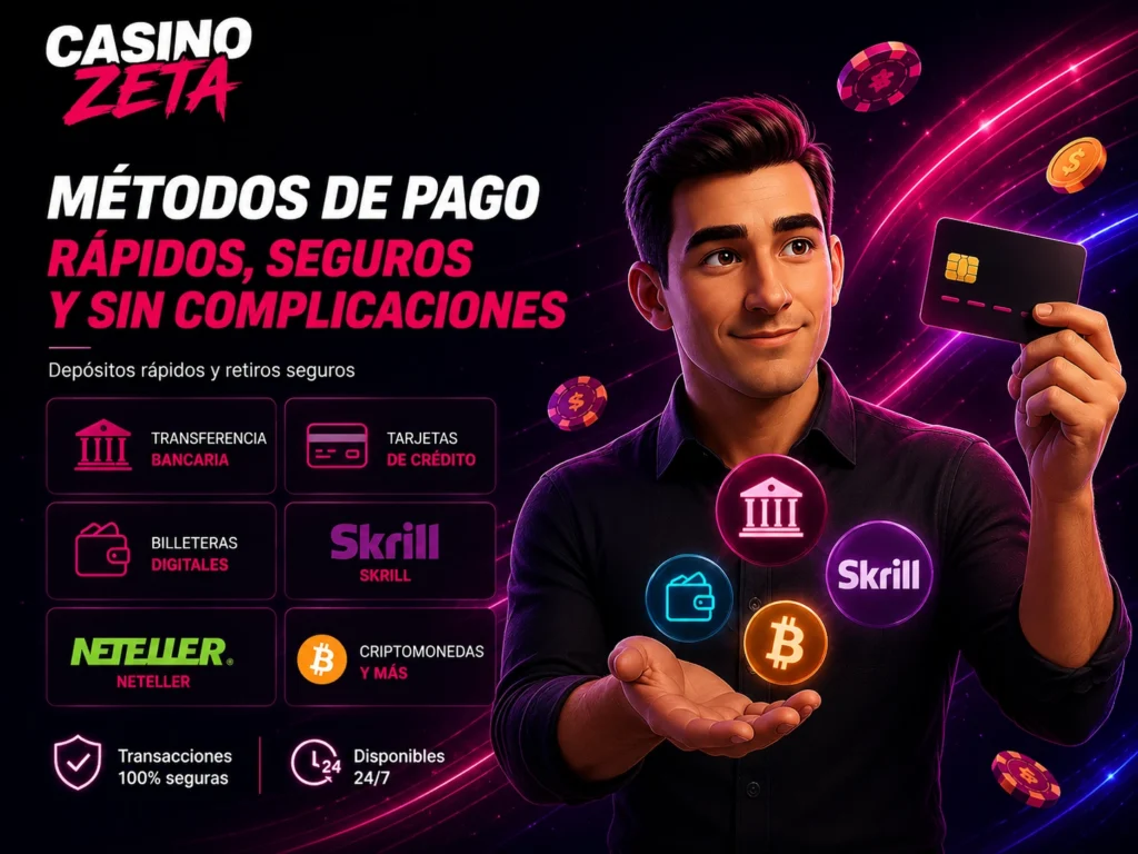 Casino Zeta metodos de pago
